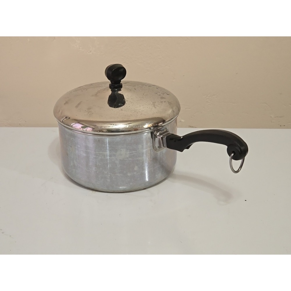 VTG Farberware 2 Qt Saucepan w/ Lid Stainless Steel Aluminum Clad Pot USA Retro